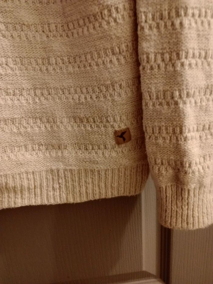 Pull homme taille s mailles blanc cassé c2 - photo numéro 4