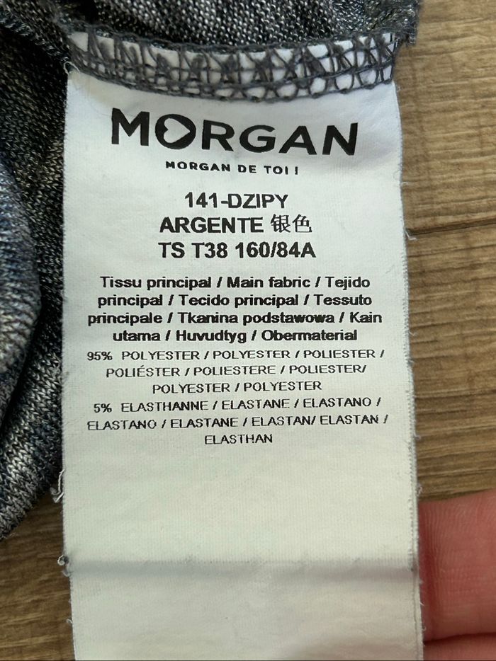 Haut gris argenté à manches courtes Morgan taille S excellent état - photo numéro 10