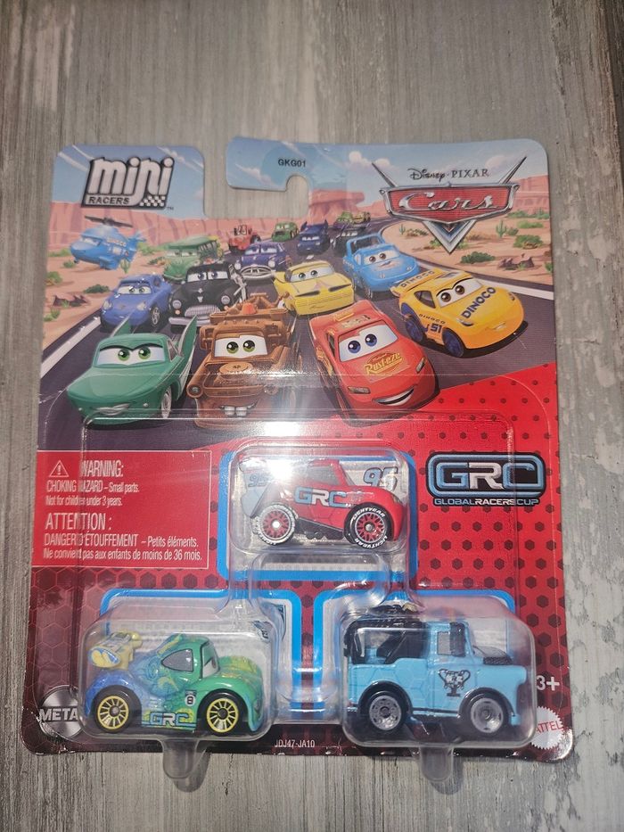 Lot 3 mini racers voitures Cars - Disney Cars Mattel metal neuf Pack 3 mini racers - photo numéro 2