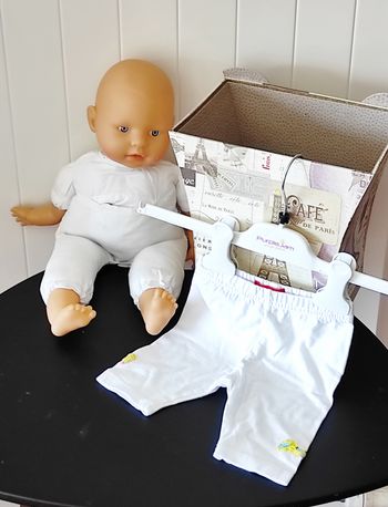 🤍 Short bébé fille – 3 mois – coton blanc