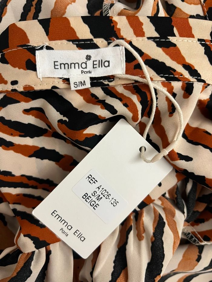 Robe chemise tigrée orange beige et noire Emma & Ella - photo numéro 7