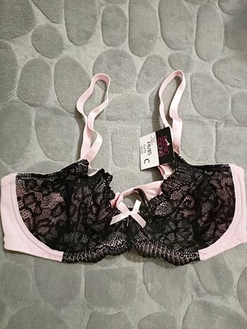 Soutien gorge 85C rose et noir