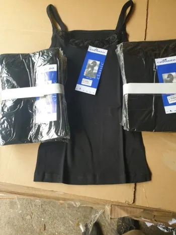Lot 5 débardeur femme noir taille 38 neuf fabrication allemande