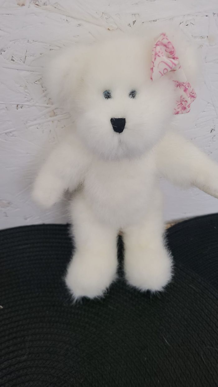 Peluche Doudou The Boyds Collection Ours Bears Blanc / Rose Articulée Limited - photo numéro 7
