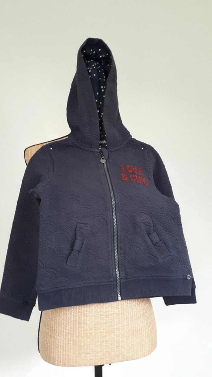 10 € Gilet zippé Ikks bleu marine 8 ans - photo numéro 2