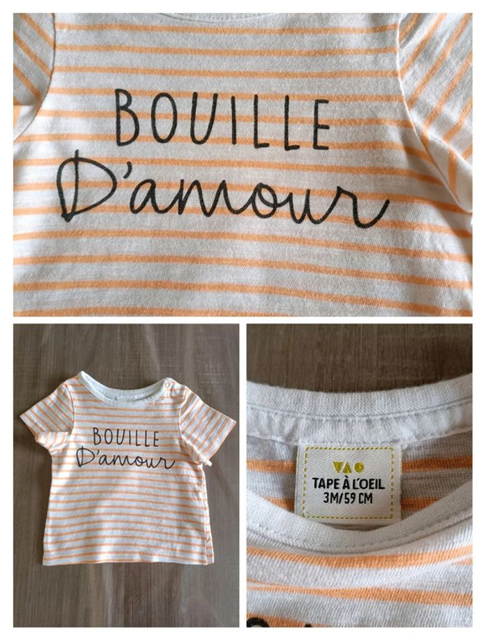 Lot de 2 T Shirts manches courtes TAO 3 mois - photo numéro 2
