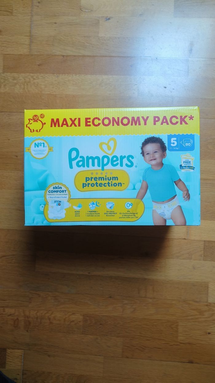 1 maxi economy pack Pampers premium protection taille 5