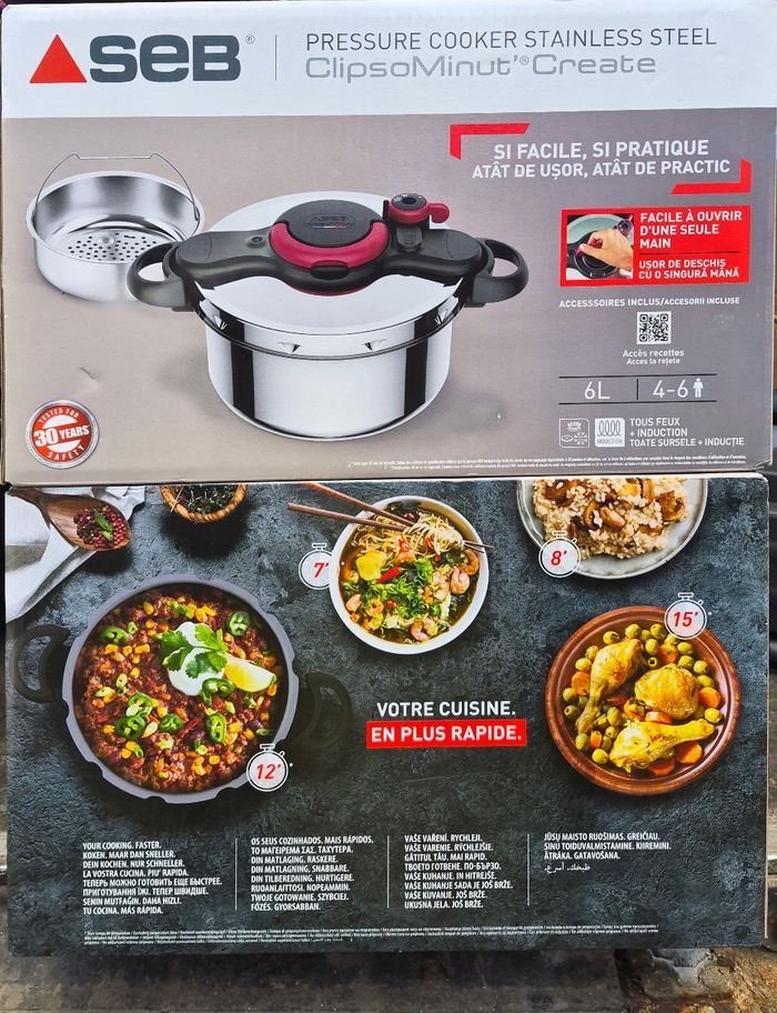 Autocuiseur SEB Clipso create 6L Tout Feux et induction Neuf.