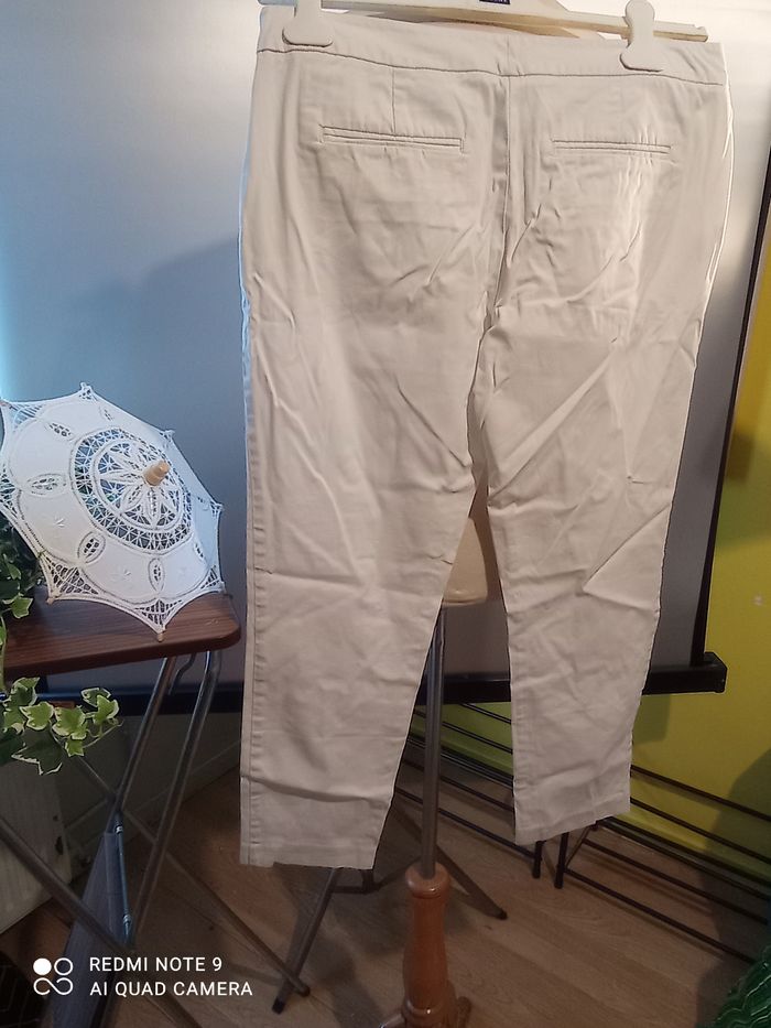 pantalon blanc de Benetton taille 42 ref 499 K5 - photo numéro 2
