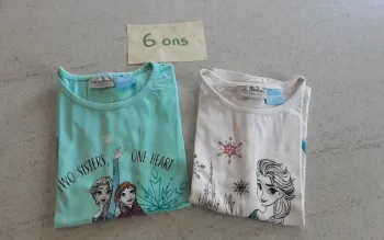 Lot 2 t-shirts reine des neiges