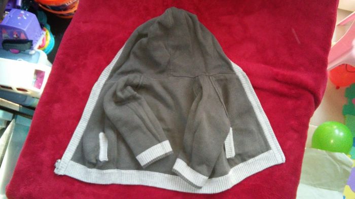 Gilet zip à capuche réversible bleu et gris rayé 9 mois garçon l'enfant do, la redoute - photo numéro 6