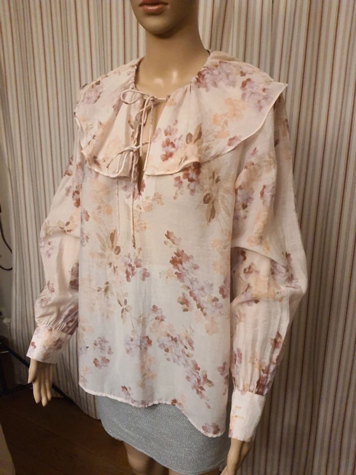 Jolie Blouse blanche fleuries H&M eur M - photo numéro 6