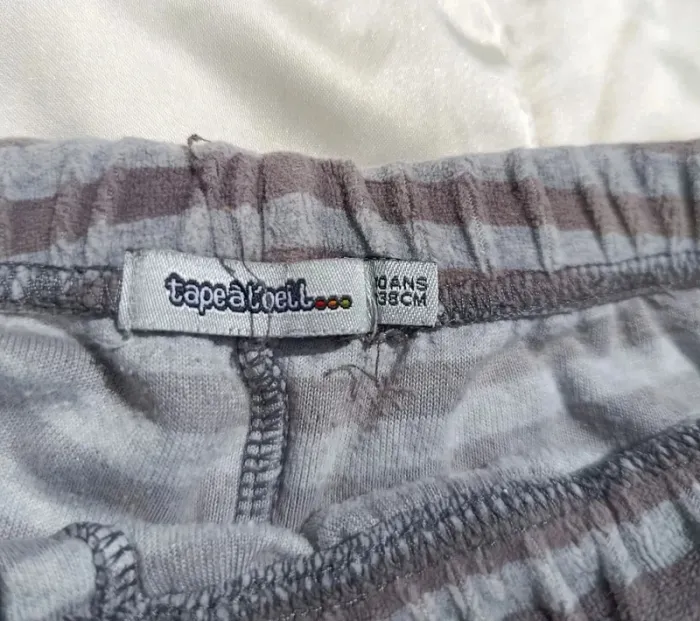 Pantalon pyjama rayé gris et blanc Tape à l'œil 10 ans - photo numéro 3
