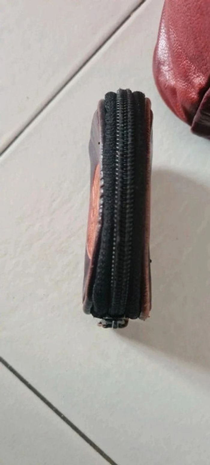 Sac porté épaule + porte monnaie assorti 100% cuir - photo numéro 15