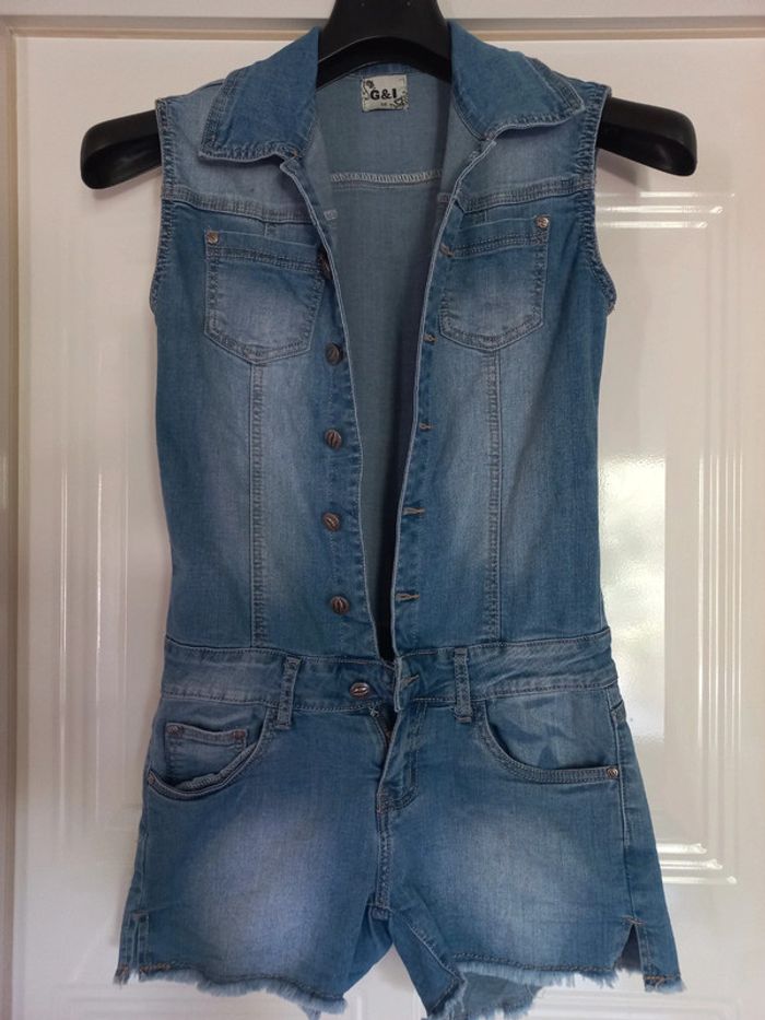 Combishort jean