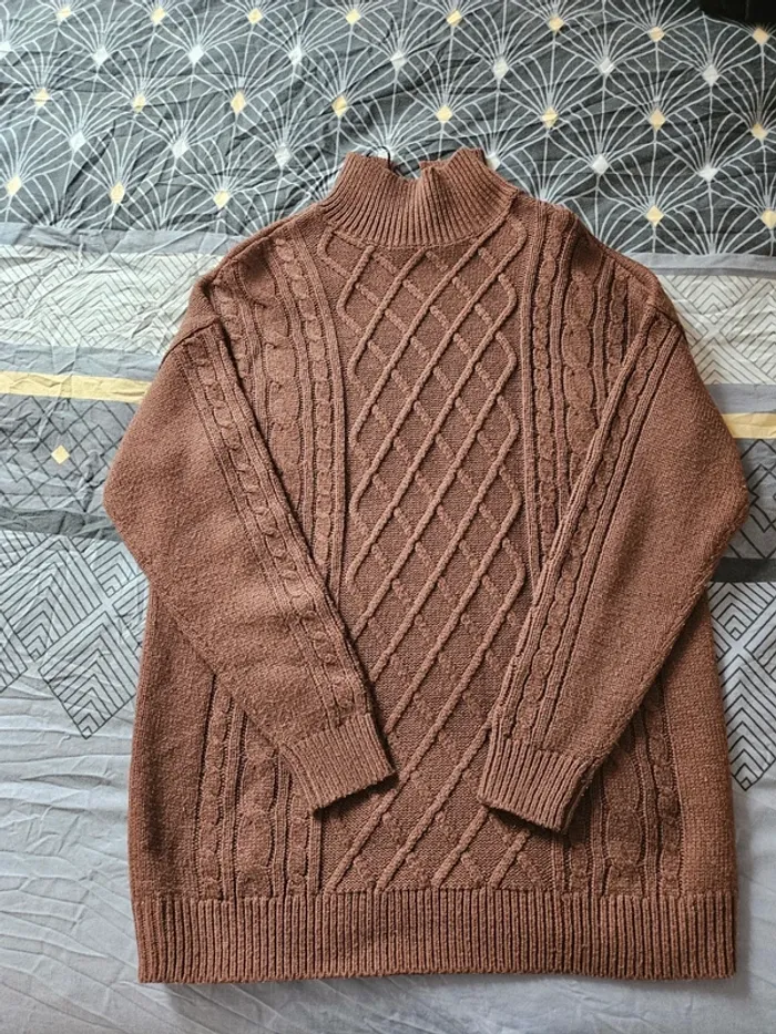 Pull maille chocolat Bonprix 36/38 - photo numéro 3