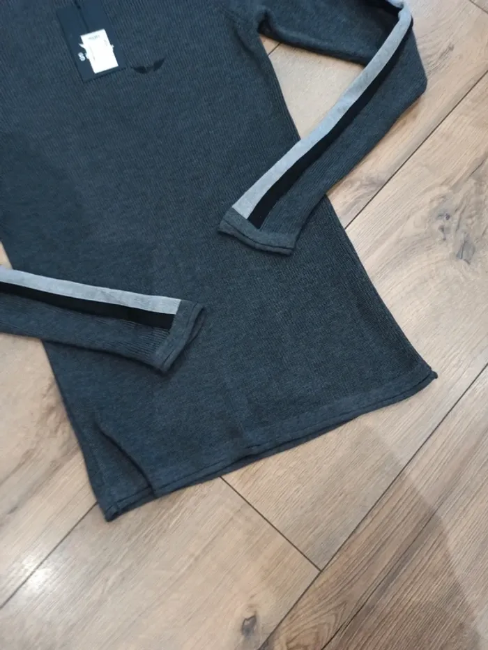 Pull gris pour homme manches longues L - photo numéro 3