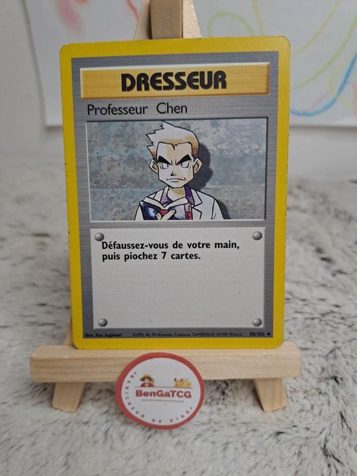 Carte Pokémon Dresseur Professeur Chen 88/102 Set de base ed2 Wizards Fr