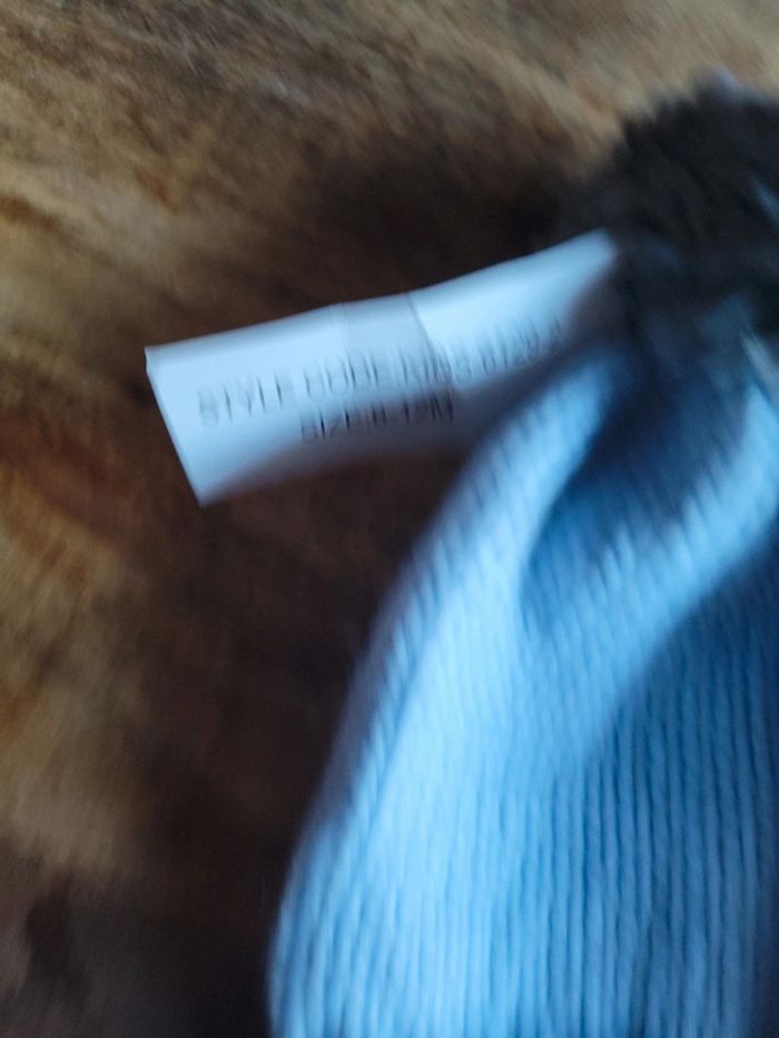 Bonnet bleu effet maille pompon 6 12 mois - photo numéro 3