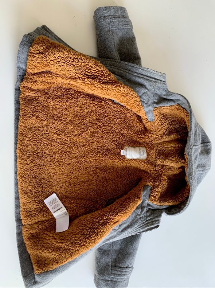 Manteau duffle-coat en lainage gris 9/12 mois ou 74 cm
