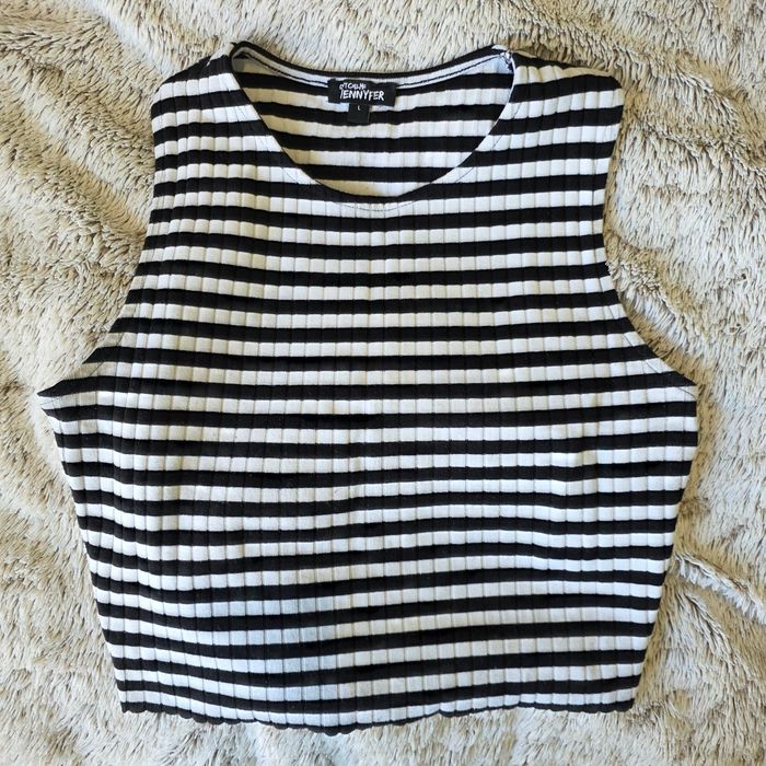 Top à rayures noir et blanc