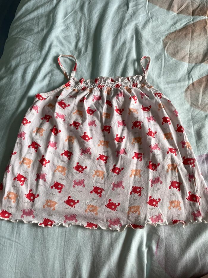 Top fille, motif crabe