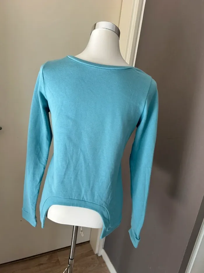 Sweat pull fin bleu coton femme, taille 1/36 - photo numéro 3