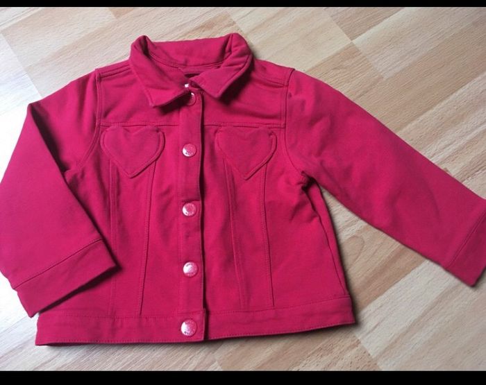 Veste été rose fille à pression et poche en cœur DPAM 24 mois - photo numéro 2