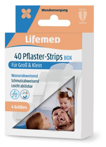 x40 Pansements transparents LifeMef tout usage + boîte en métal Neuf