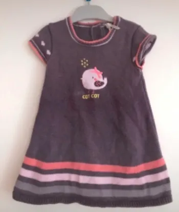 Robe hiver orchestra 12 mois motif oiseau neuve