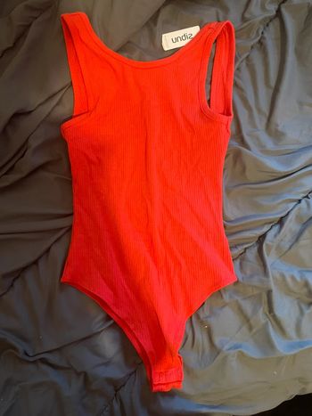 Body rouge dos nu côtelé Undiz – Neuf avec étiquette