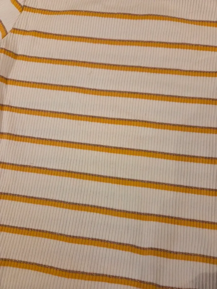 T shirt manches longues rayures jaunes - photo numéro 2
