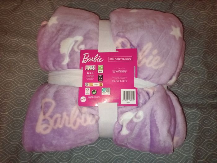 Ensemble plaid et coussin Barbie mattel - photo numéro 5