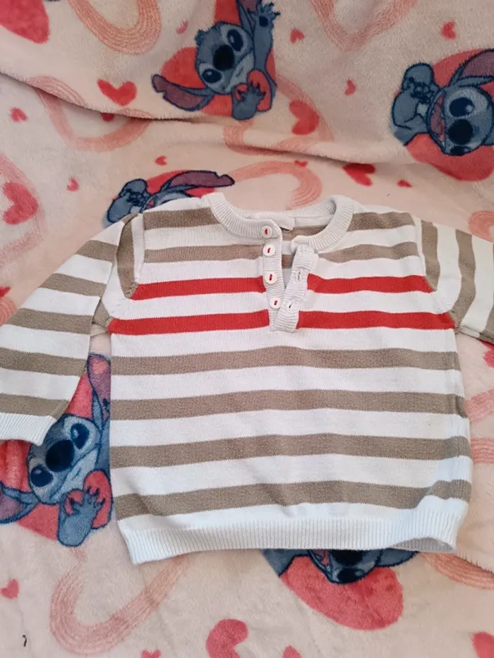 Pull Legé a rayures taille 9 mois - photo numéro 2
