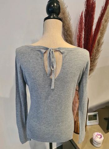 Superbe pull Gris et fils argentés taille S
