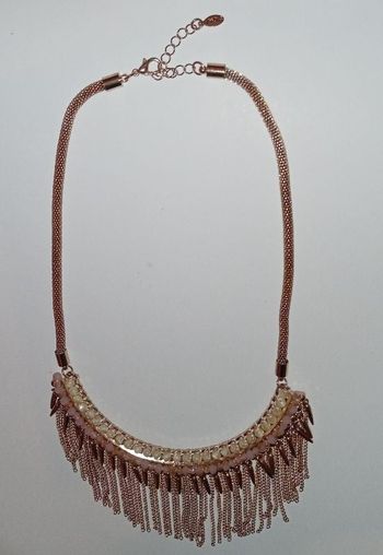 Collier  doré Moa avec perle rose et blanche neuf