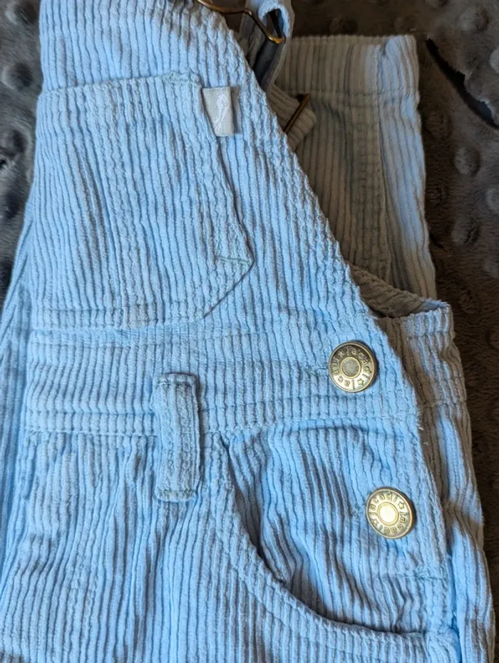 Salopette Jacadi bleu ciel velours côtelé 24 mois 86 cm - photo numéro 9