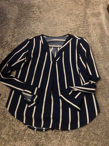 Blouse S manches longues rayée