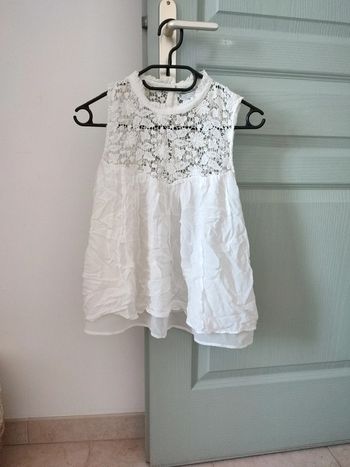 Blouse blanche col dentelle
