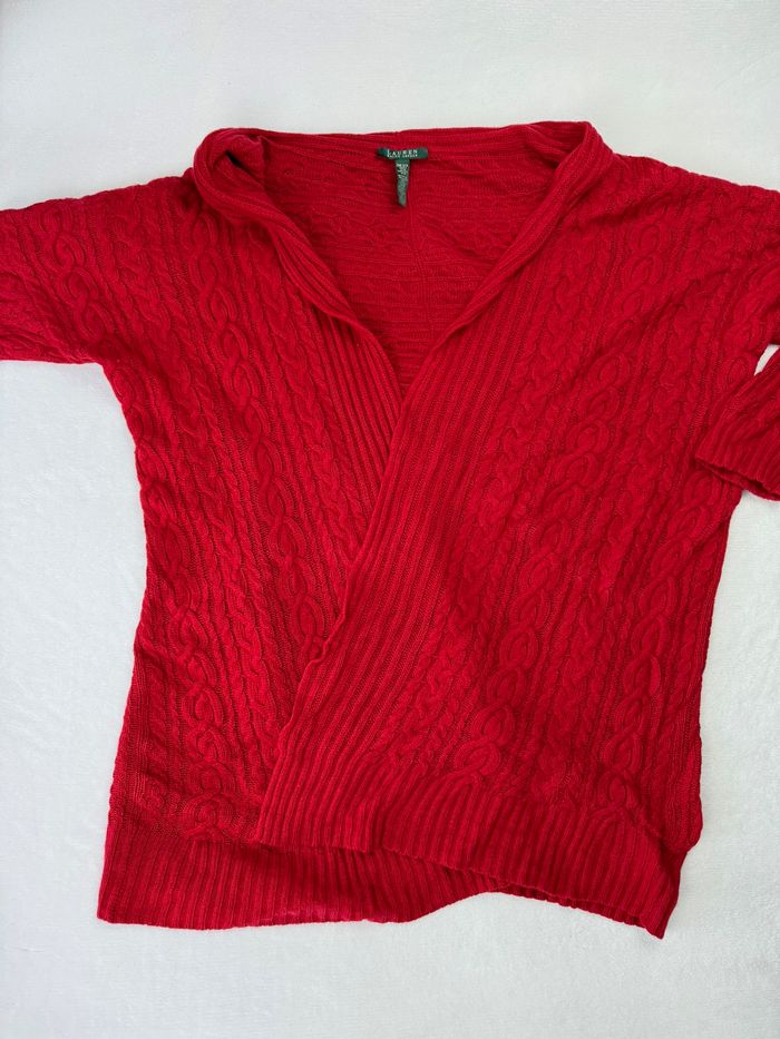 Poncho en maille torsadée Ralph Lauren Rouge pour Femme Taille unique SM01925