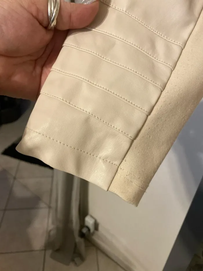 superbe veste simili cuir écru 46 M&S mode - photo numéro 2