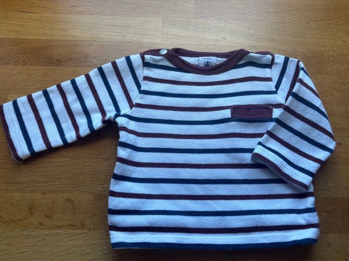 Beau t-shirt ML petit bateau 3 mois garçon comme neuf