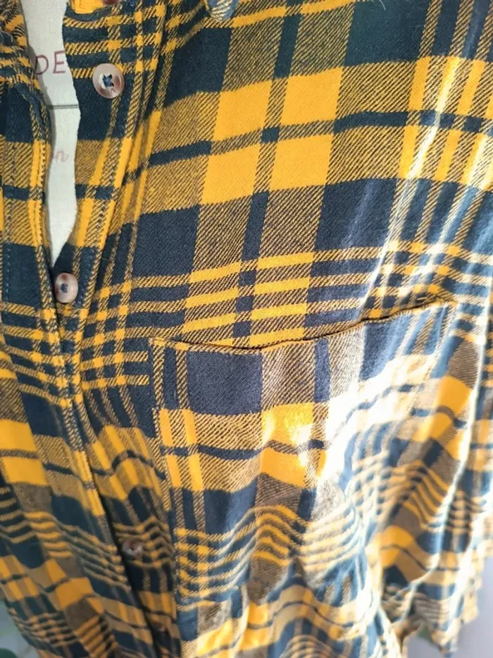 🎀 jolie Chemise femme bleu marine et moutarde taille 48 🎀 - photo numéro 4