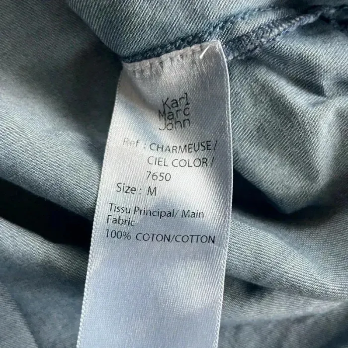 Chemise en jean femme Karl Marc John M bleu ciel délavé poches pression, surchemise casual vintage - photo numéro 8