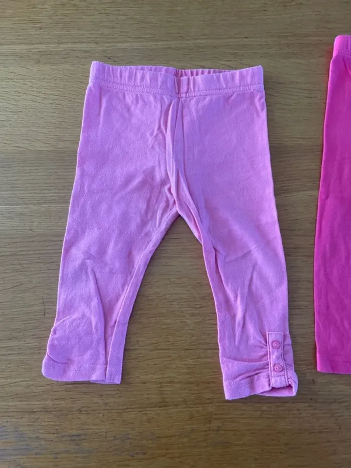 2 leggings rose fille 12 mois - photo numéro 2