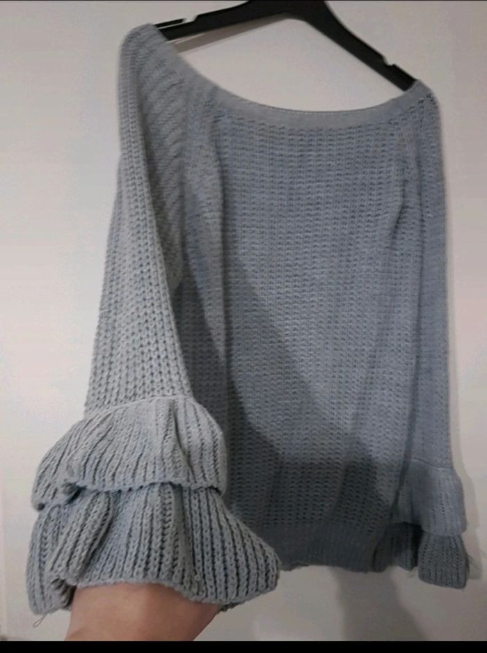 Pull maille gris - photo numéro 3