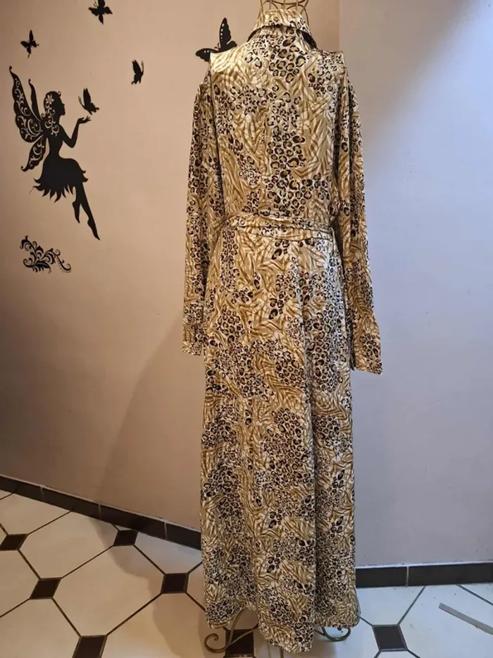 Robe chemise longue léopard - Flamant rose - photo numéro 4