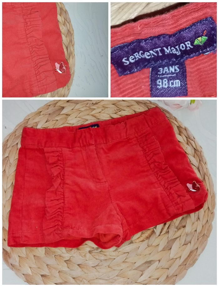 3 ans sergent major short velours rouge mi-saison /Excellent état - photo numéro 5
