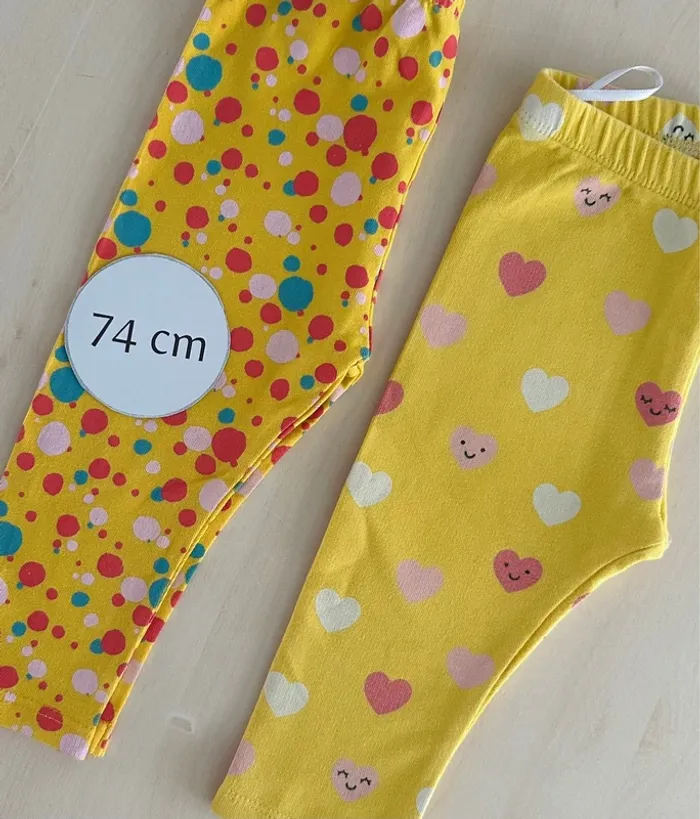 Lot de 2 leggings Fille 6-9 mois 74 cm - photo numéro 2