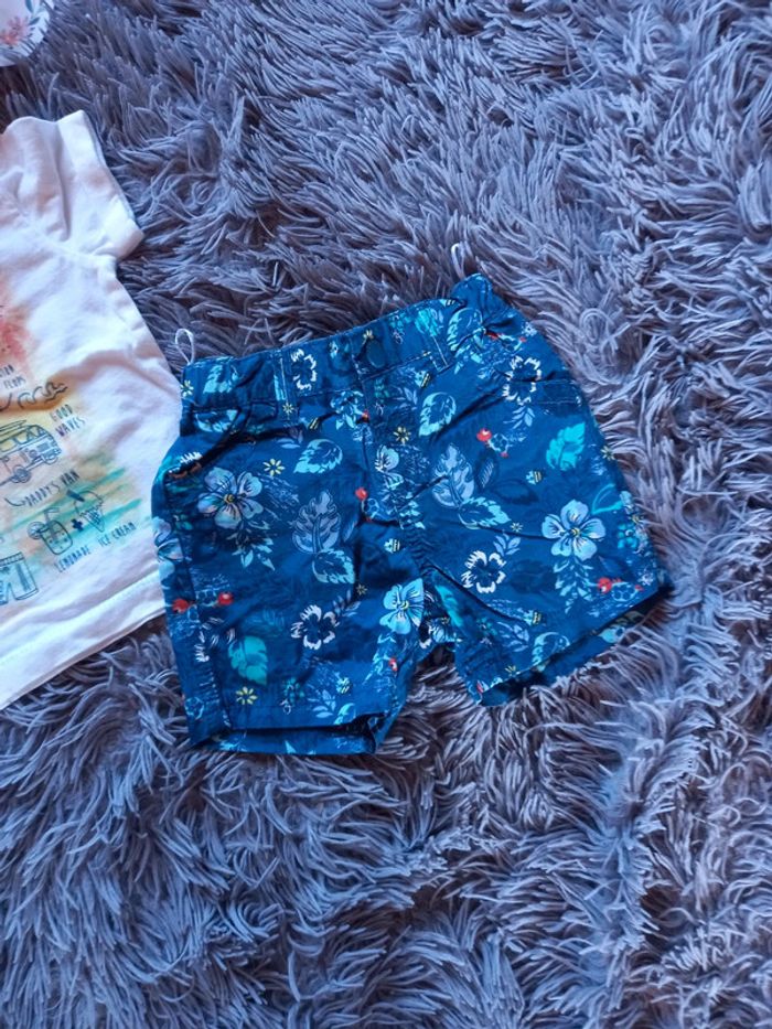 Ensemble été short + tshirt garçon 6 mois - photo numéro 2